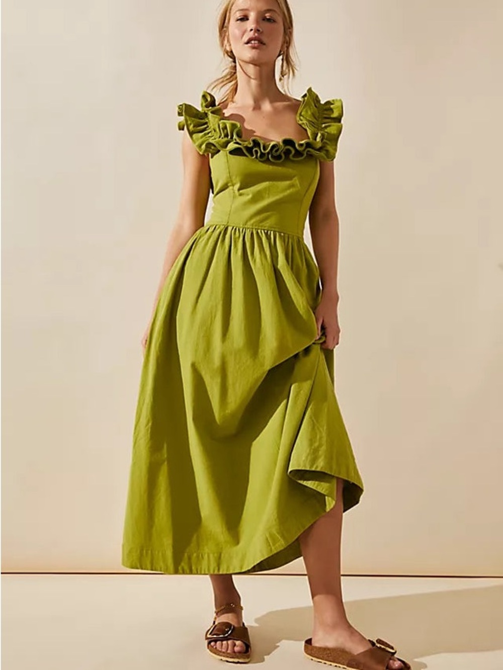 Free People Ruffle It Up Midi Dress - XS